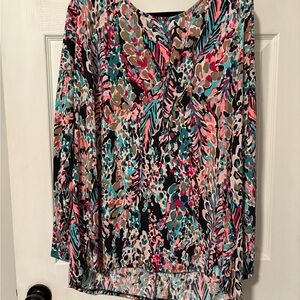 Women’s Floral Print Long Sleeve Blouse - Multicolor